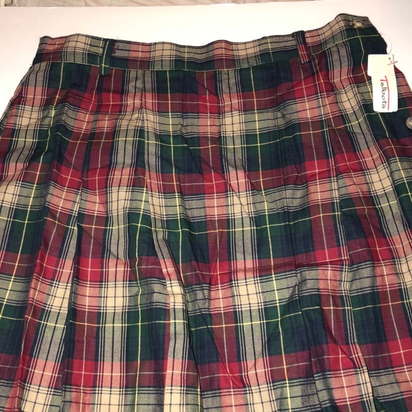 VTG NOS Talbots Brushed Flannel Tartan Plaid Midi Skirt Ralph Lauren Esthetic - Picture 1 of 5